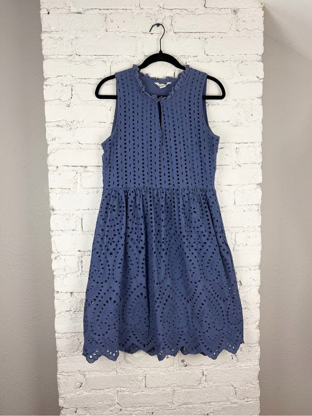 Sundance Promise Eyelet Blue Lace Dress Medium